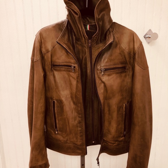 Men’s Italian leather jacket. M. NWT. - Picture 2 of 13